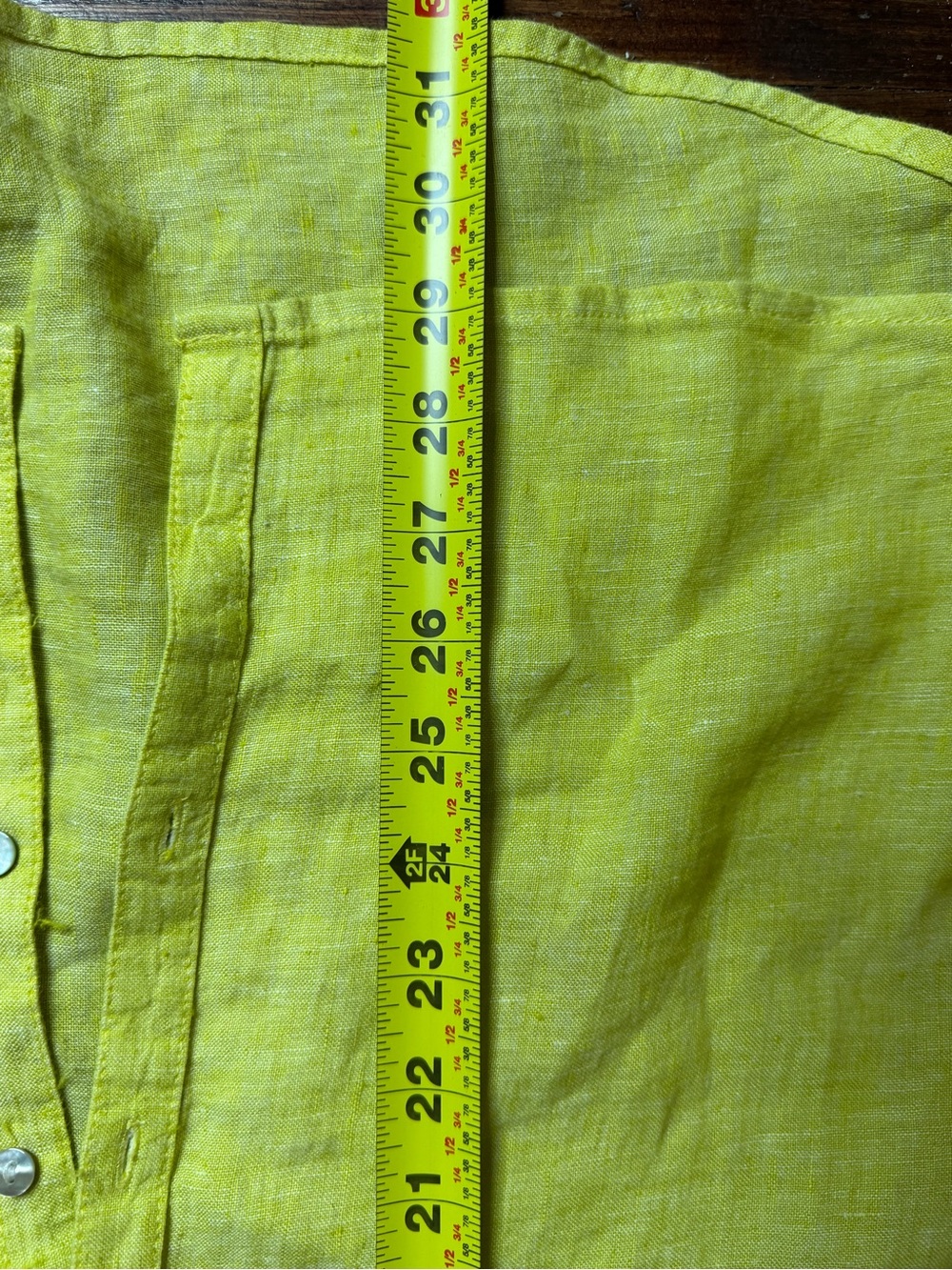 Vintage Sigrid Olsen Chartreuse 100% Linen Button-Up Shirt Large - Picture 6 of 7